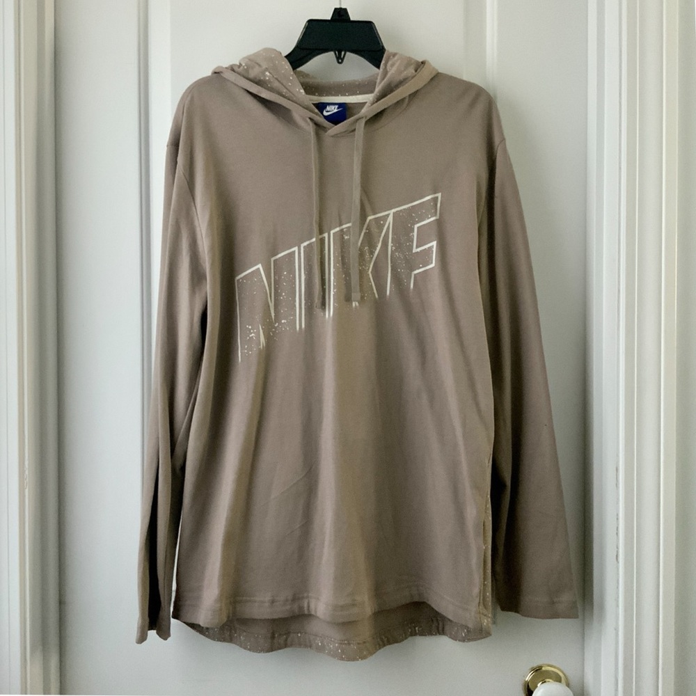 NIKE Rare Men's Tan Hoodie with Paint Splatter NWT